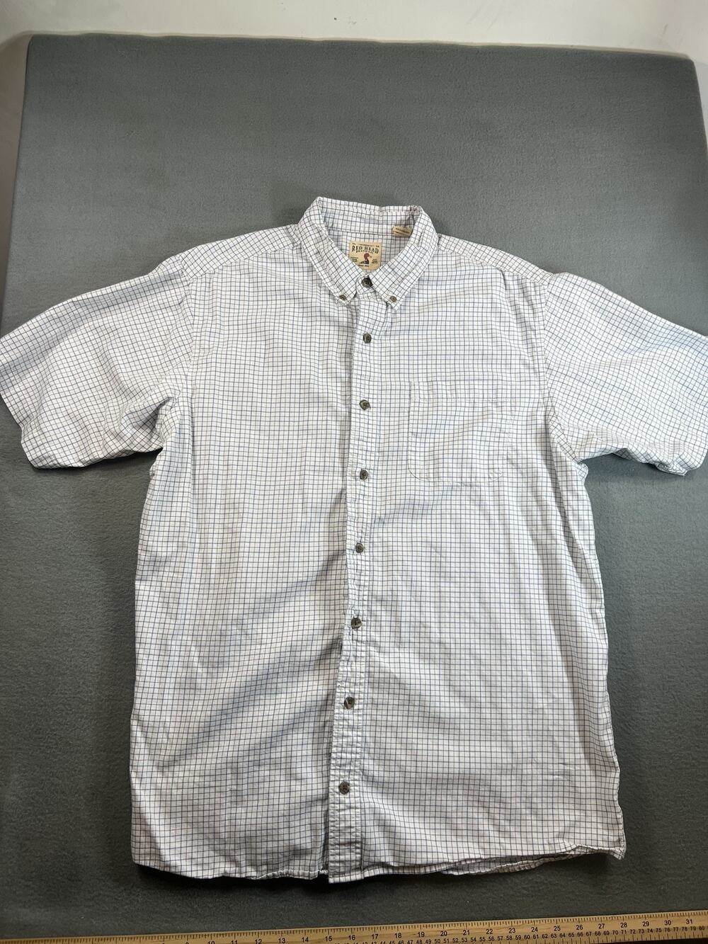 Red Head XLT White Cotton Short Sleeve Button Down Shirt for Men